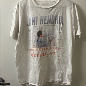White Jimi Hendrix Graphic T-Shirt